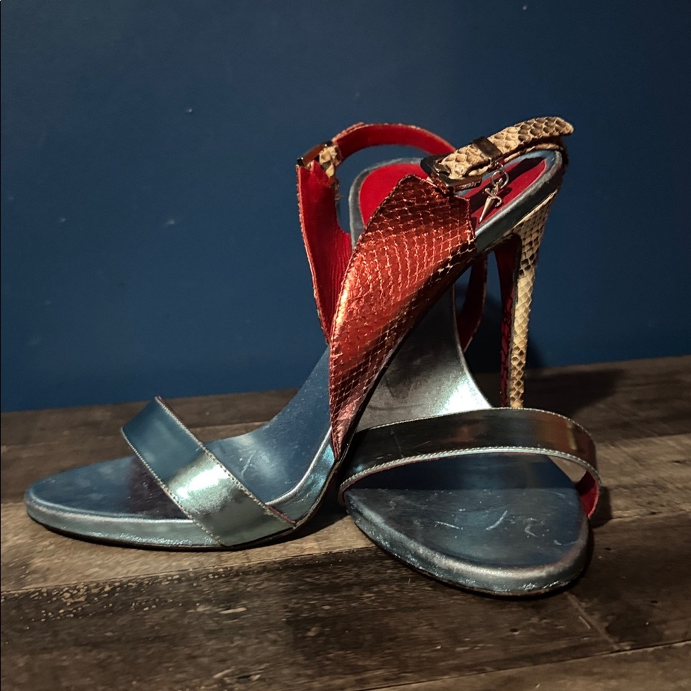 Cesare Paciotti Red and Blue Heels